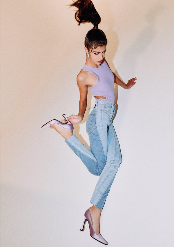 Les Petits Joueurs Lilac Crystal Taya Pump