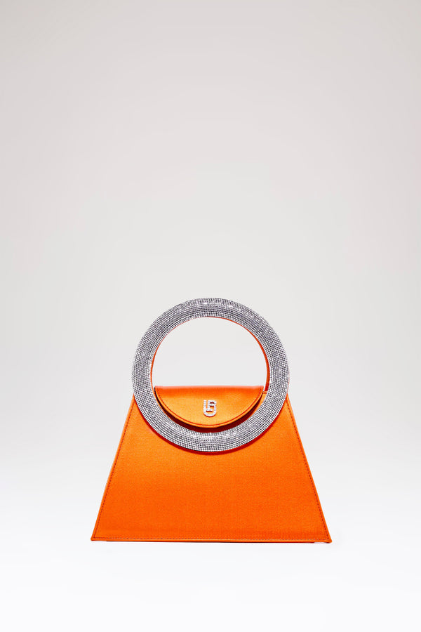 les petits joueurs Orange Satin Trapezio Bag