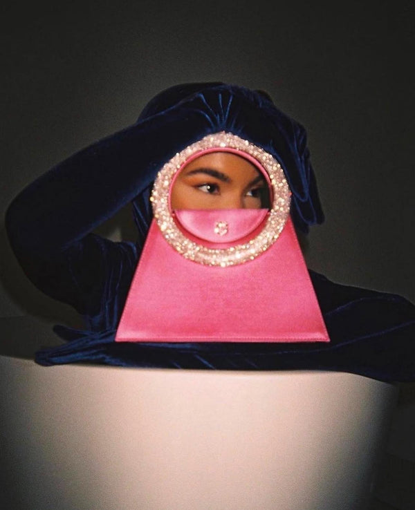 Les Petits Joueurs Pink Satin Trapezio Bag