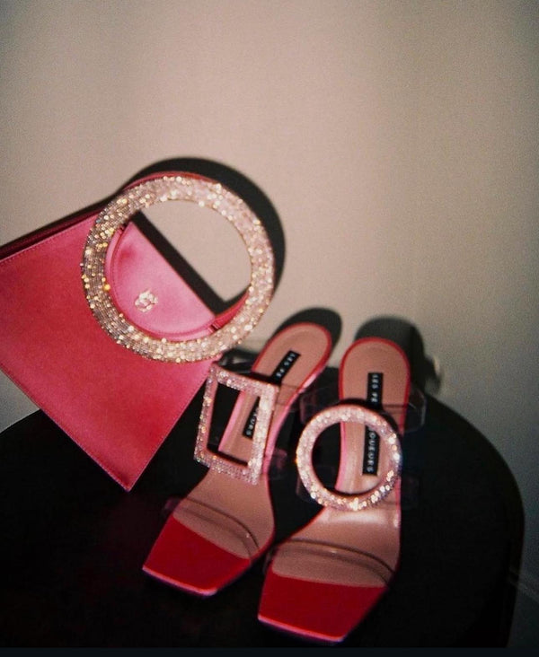 Les Petits Joueurs Pink Satin Trapezio Bag