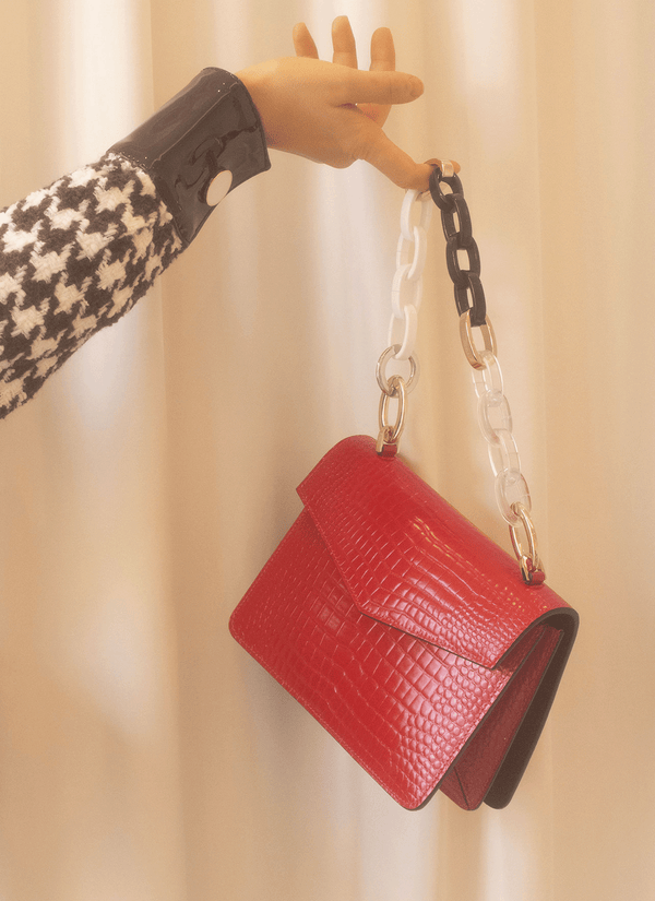 Les Petits Joueurs Red Mini Pixie Chunky Chain Bag