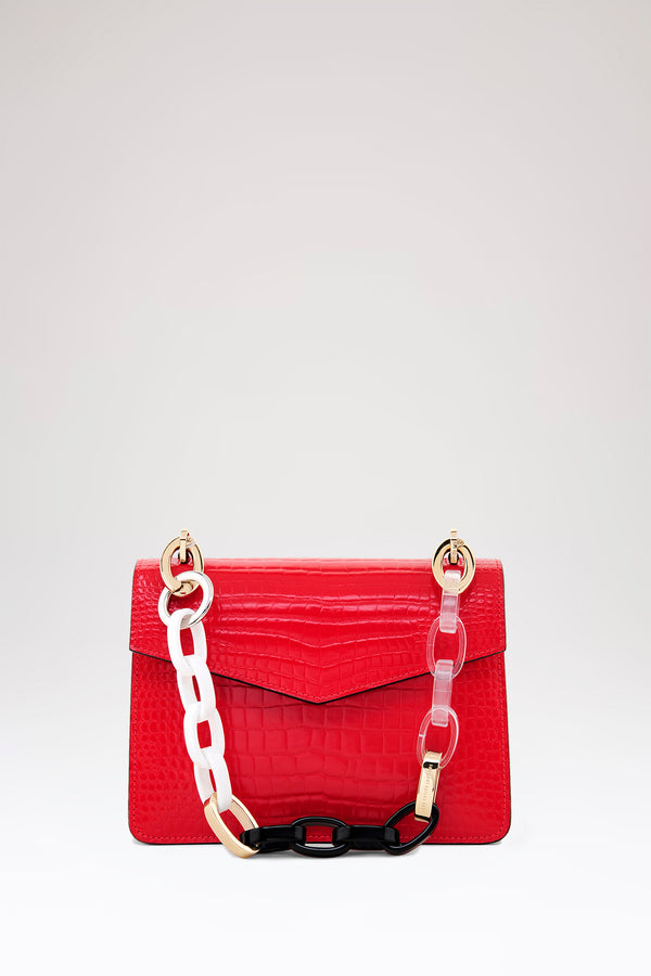 les petits joueurs Red Mini Pixie Chunky Chain Bag