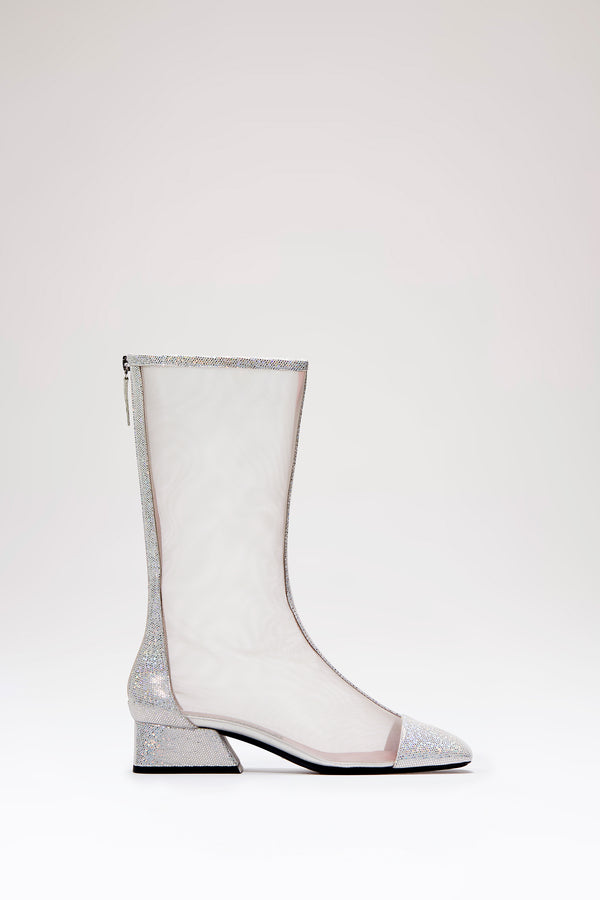 les petits joueurs Silver Mesh Petit Narciso Boots
