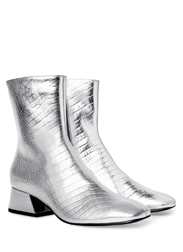 Les Petits Joueurs Silver Mini Farley Ankle Boots