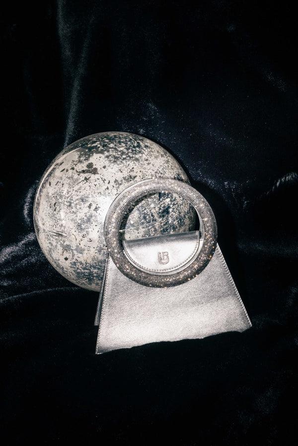 Les Petits Joueurs Silver Trapezio Crystal Bag