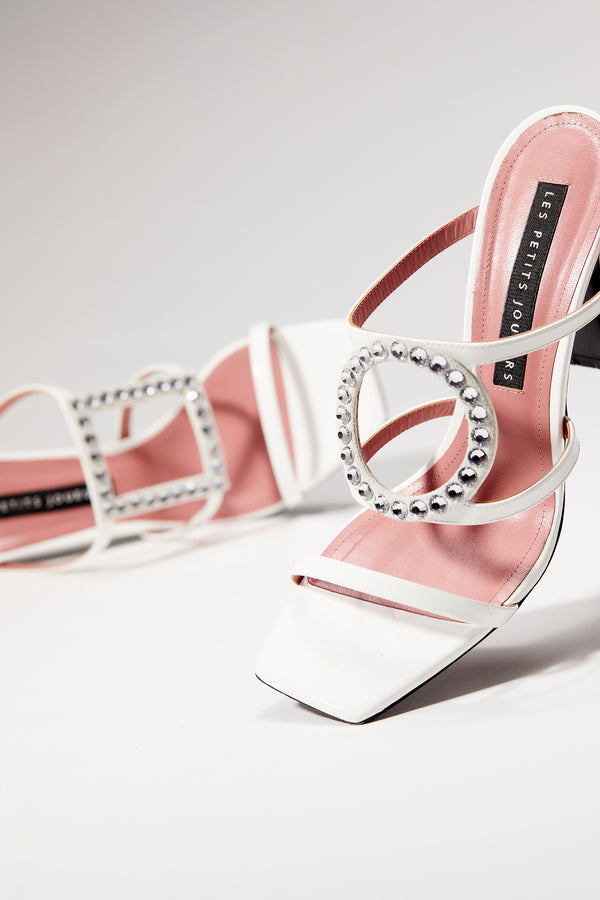 Les Petits Joueurs White Patent Hoya Heels