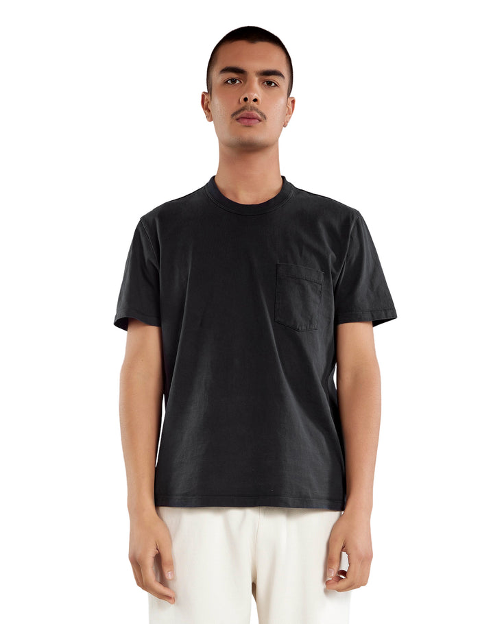les tien Heavyweight Binded Neck Classic Pocket Tee