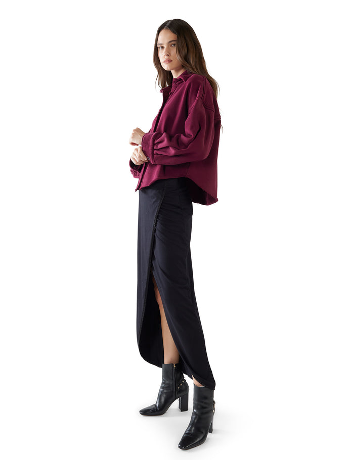 Les Tien Alison Oversized Crop Button Up