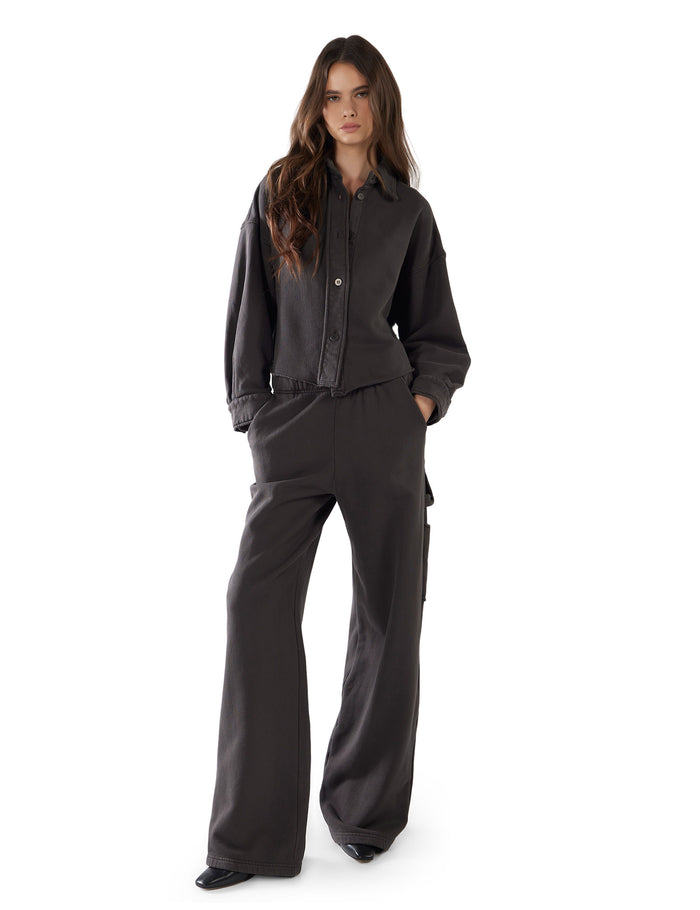 Les Tien Alison Oversized Crop Button Up