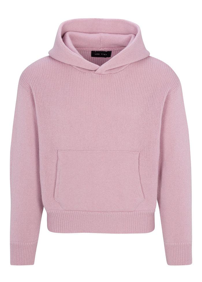 les tien Cable Knit Cashmere Crop Hoodie