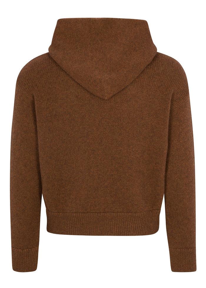 Les Tien Cable Knit Cashmere Crop Hoodie