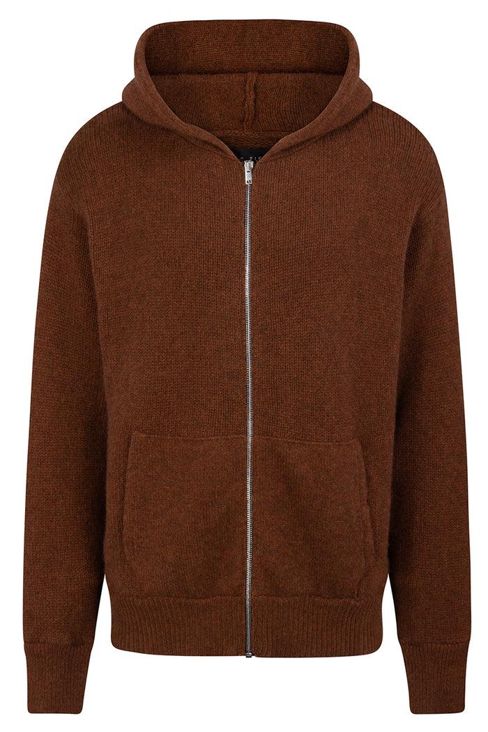 les tien Cable Knit Cashmere Zip Hoodie