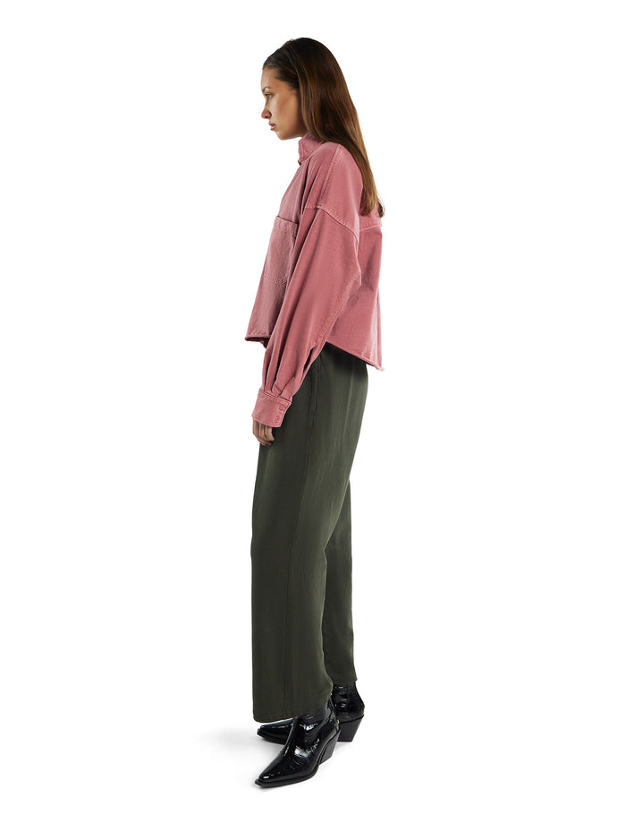 Les Tien Coopa Oversized Crop Button Up