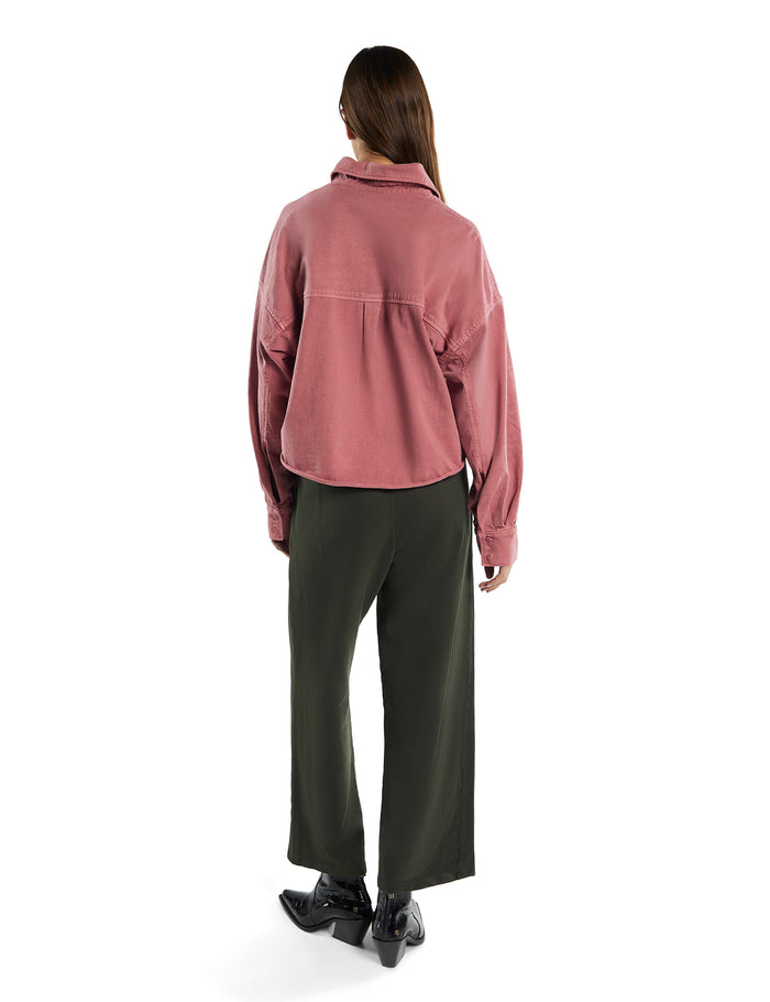 Les Tien Coopa Oversized Crop Button Up