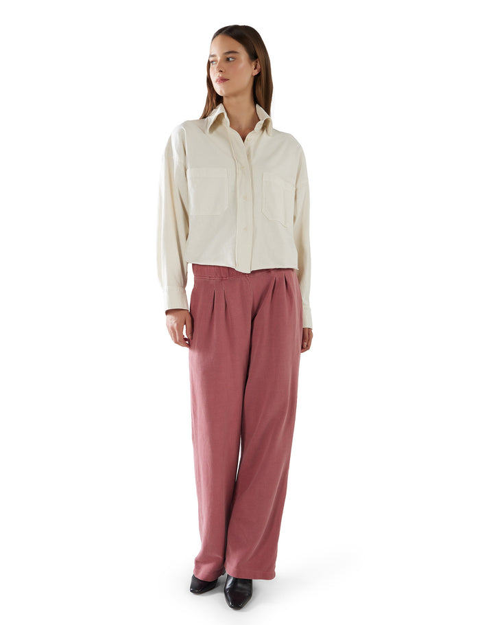 Les Tien Coopa Oversized Crop Button Up