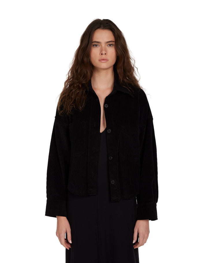 les tien Coopa Oversized Crop Button Up