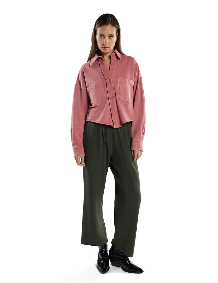 Les Tien Coopa Oversized Crop Button Up