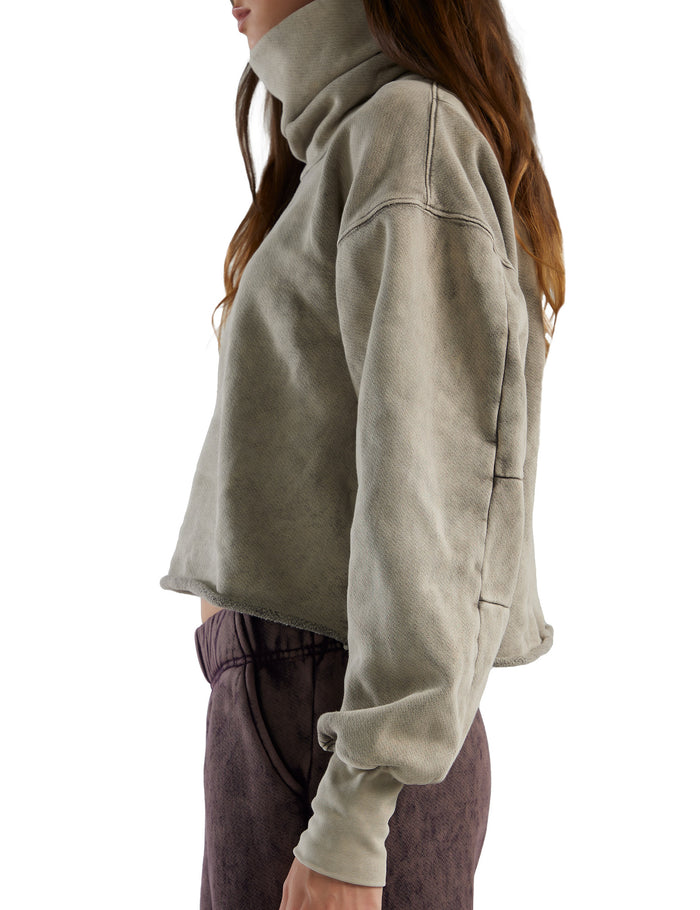 Les Tien Corey Crop Cowl Neck