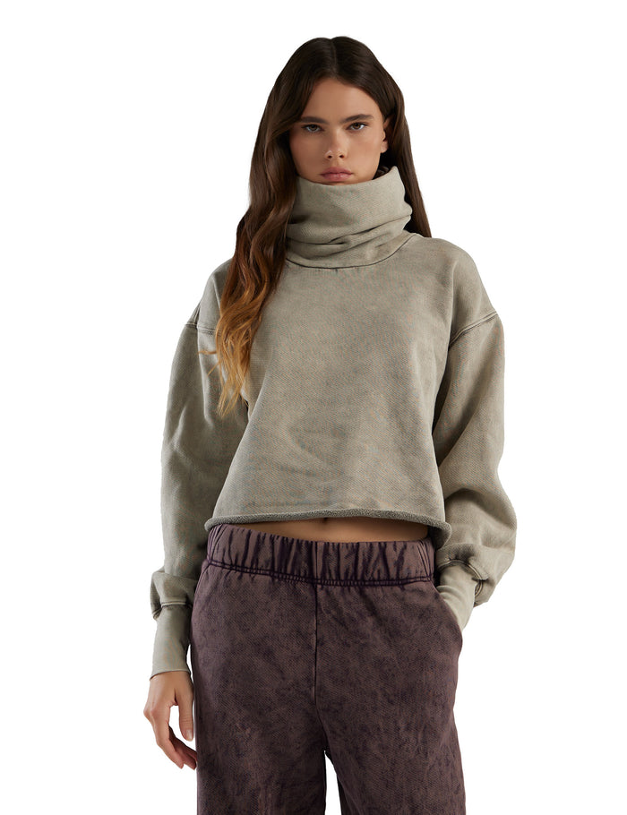 les tien Corey Crop Cowl Neck