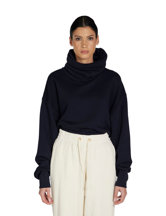 les tien Corey Crop Cowl Neck