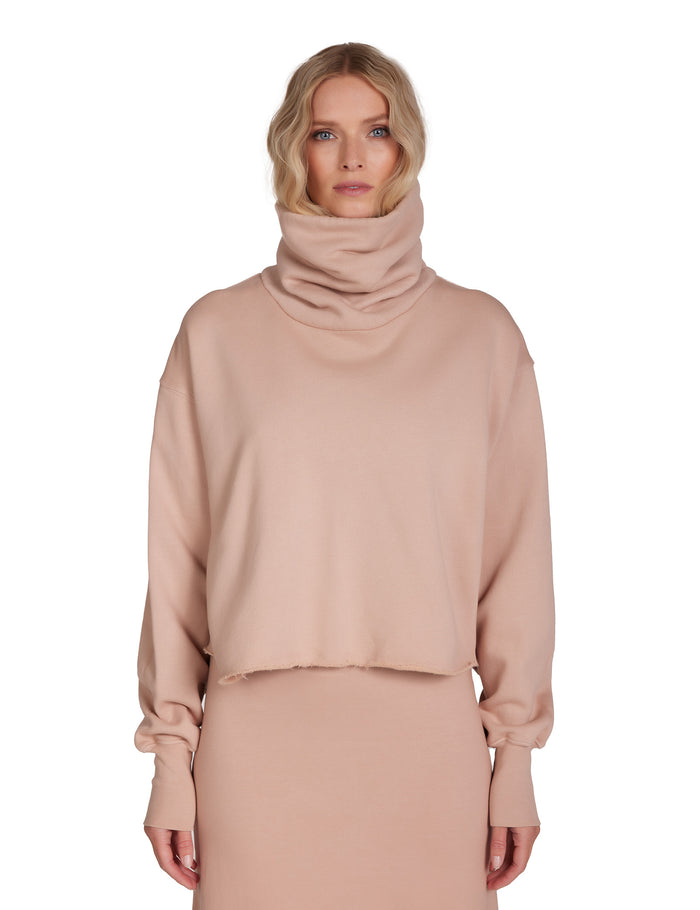 les tien Corey Crop Cowl Neck