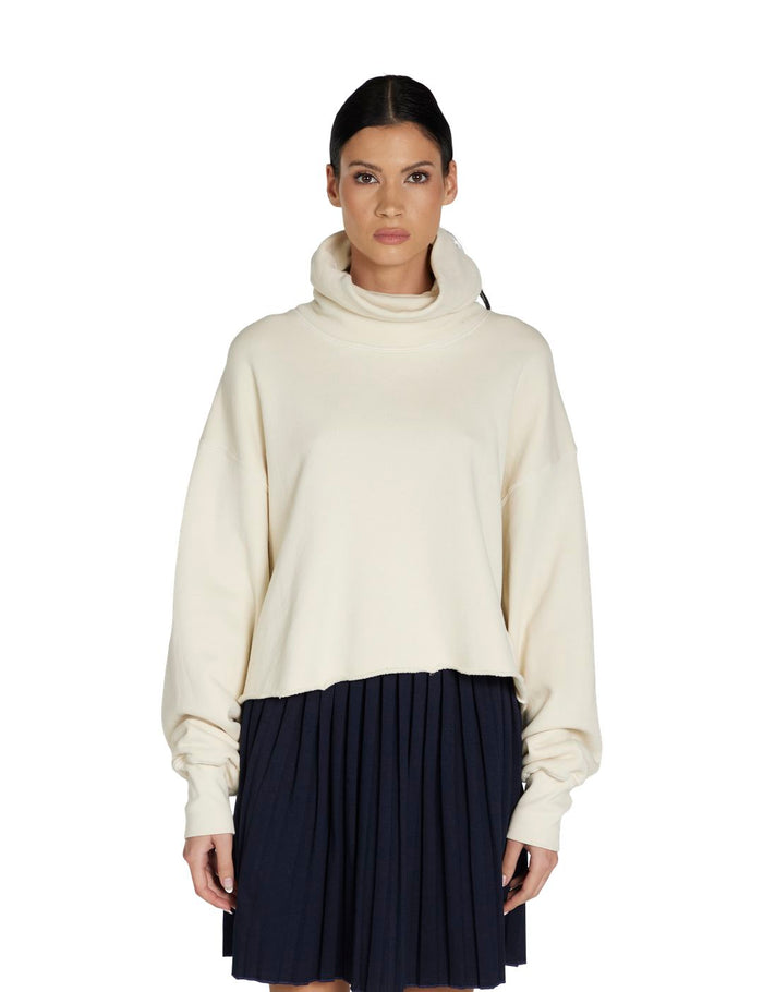 les tien Corey Crop Cowl Neck