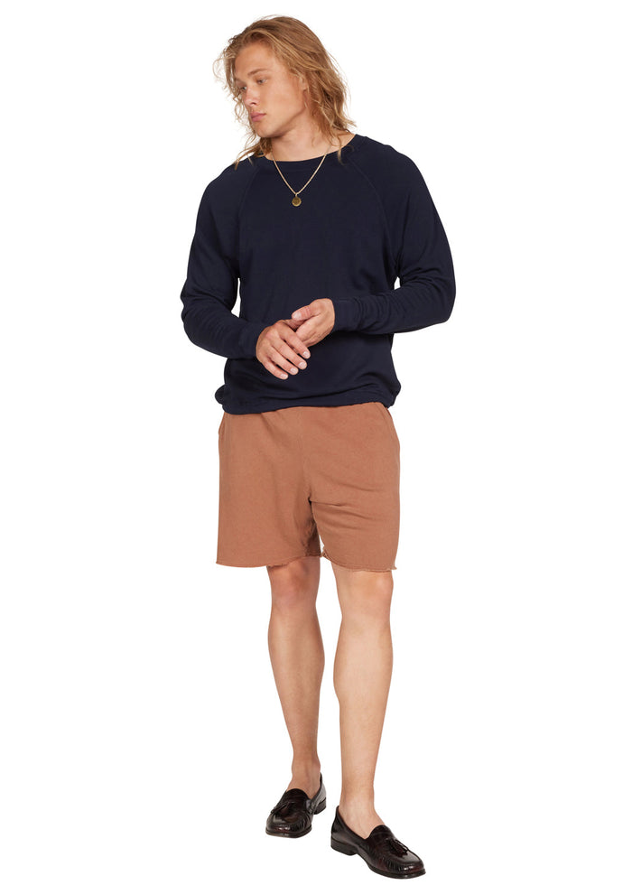 les tien French Terry Crew Neck Raglan