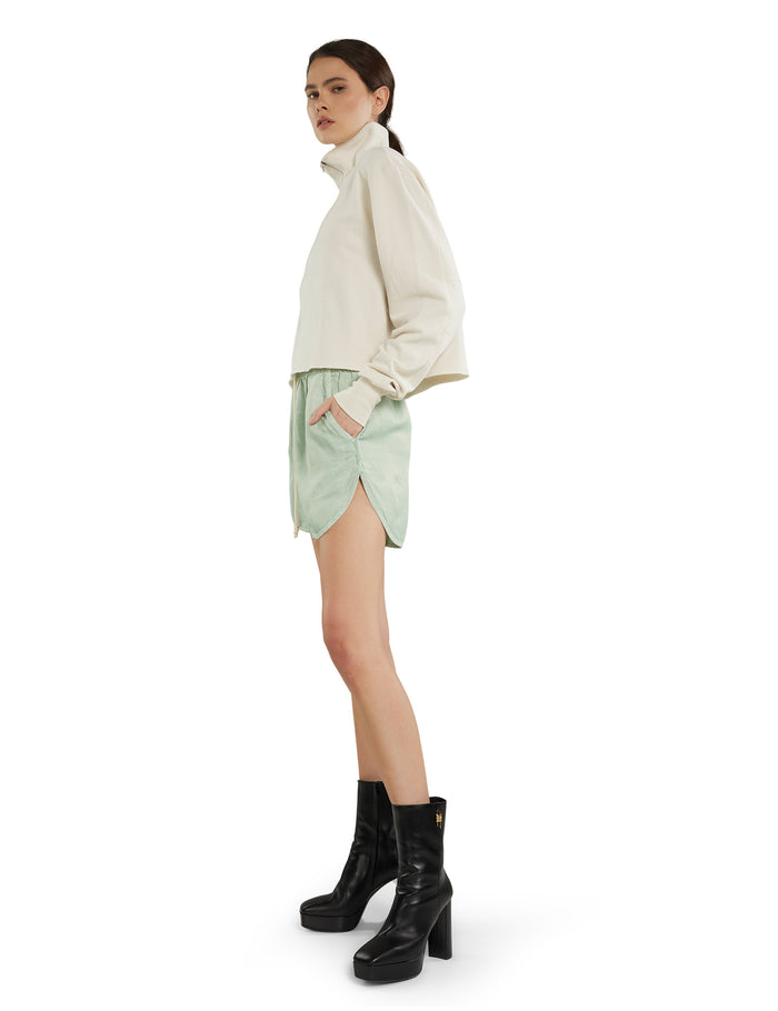 Les Tien Haley Crop Half Zip Pullover