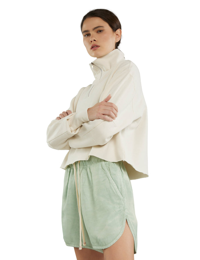 Les Tien Haley Crop Half Zip Pullover