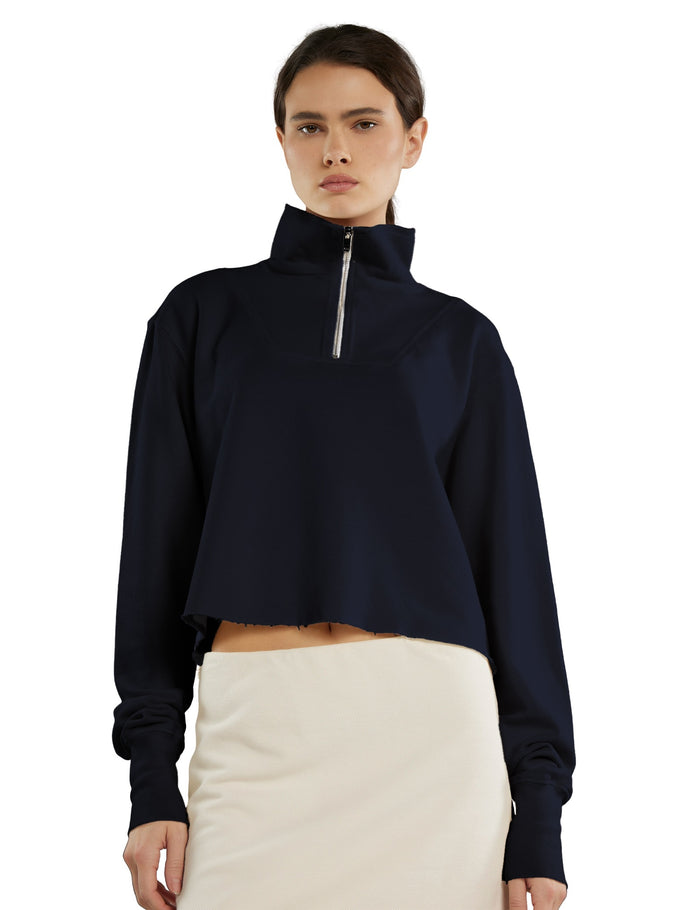 les tien Haley Crop Half Zip Pullover