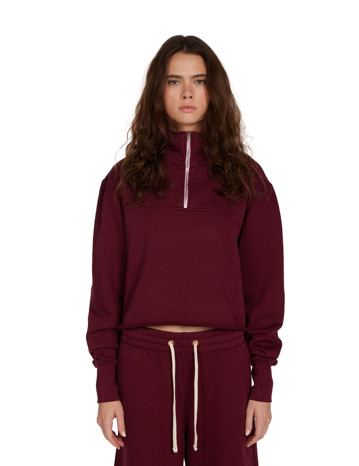 les tien Haley Crop Half Zip Pullover