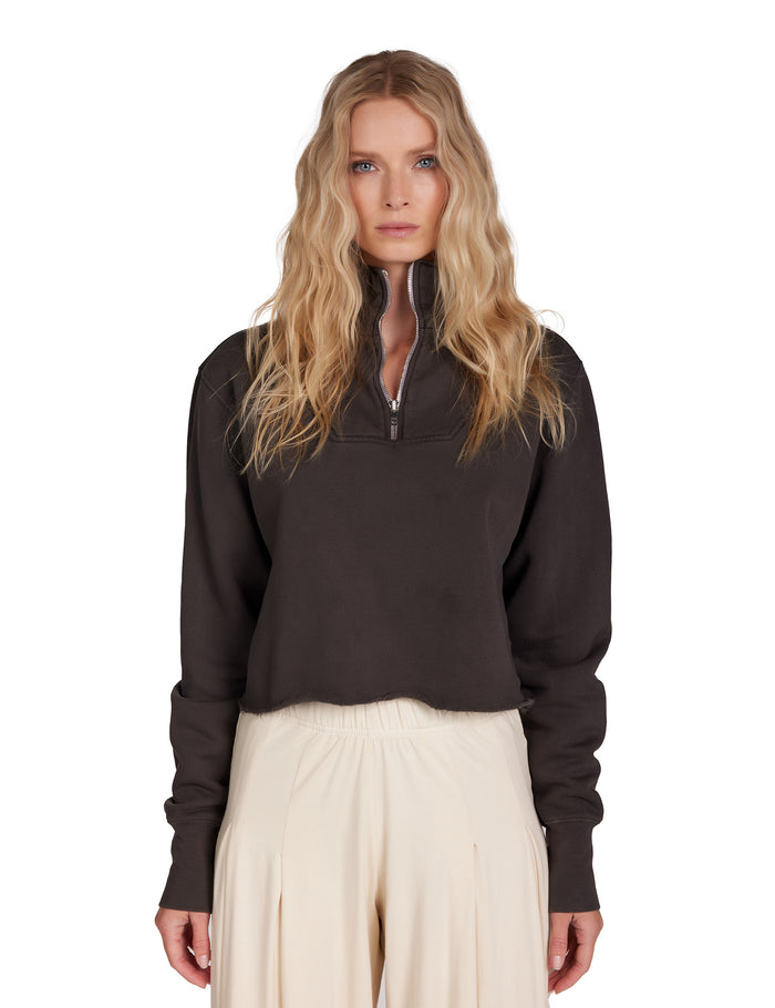 les tien Haley Crop Half Zip Pullover