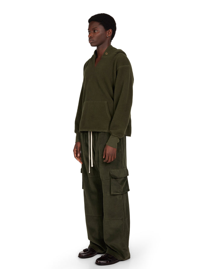 Les Tien Heavyweight Inside Out Raw Cropped Hoodie