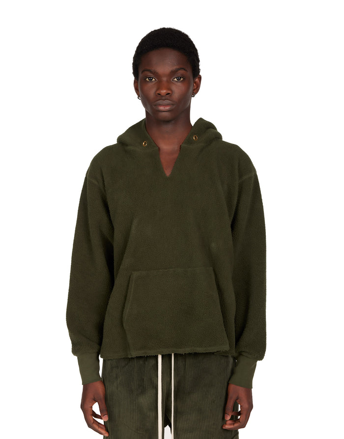 les tien Heavyweight Inside Out Raw Cropped Hoodie
