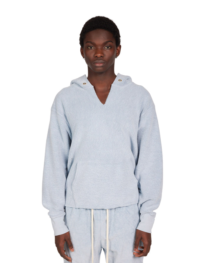 les tien Heavyweight Inside Out Raw Cropped Hoodie