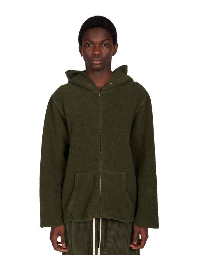 les tien Heavyweight Inside Out Raw Zip Hoodie