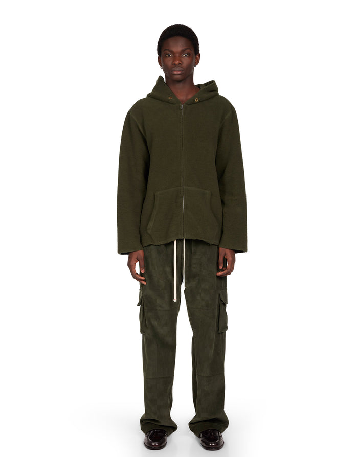 Les Tien Heavyweight Inside Out Raw Zip Hoodie
