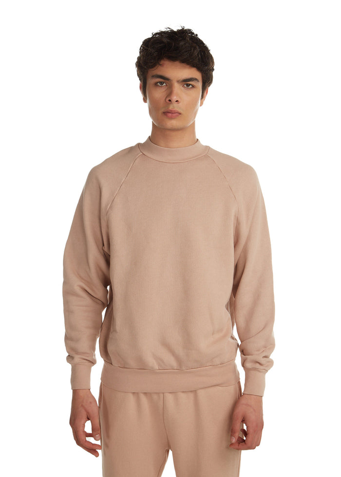 les tien Heavyweight Mock Neck Raglan