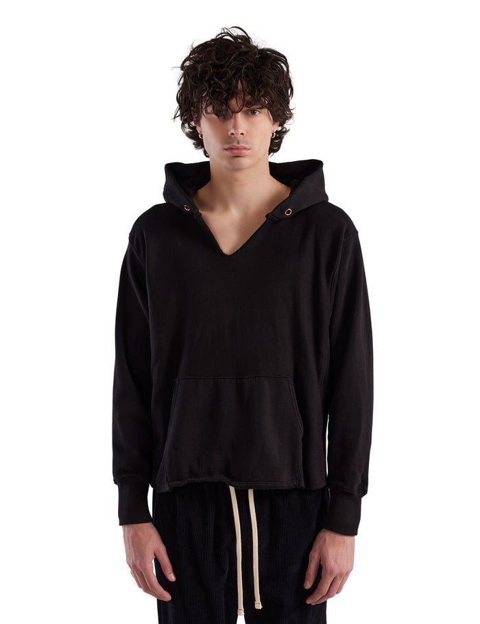 les tien Heavyweight Raw Cropped Hoodie