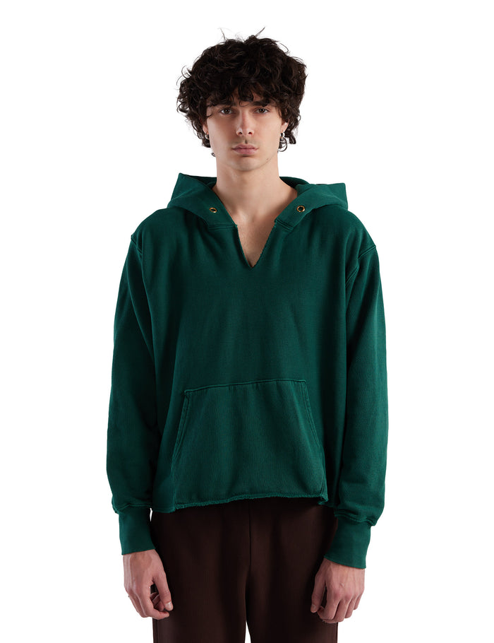 les tien Heavyweight Raw Cropped Hoodie