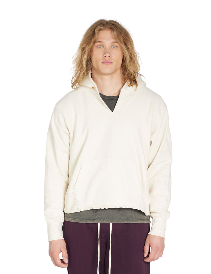 les tien Heavyweight Raw Cropped Hoodie