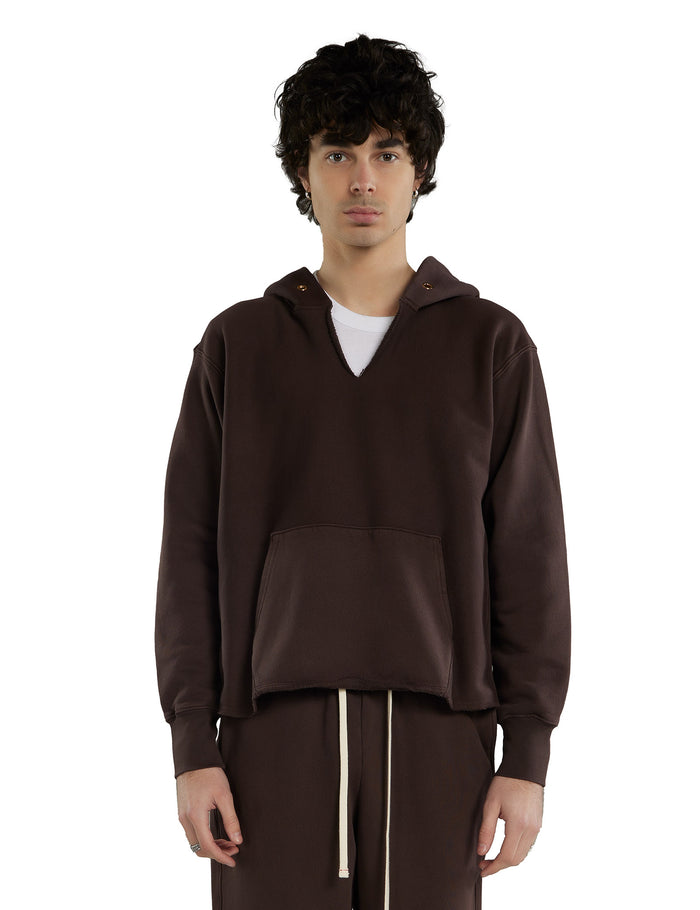 les tien Heavyweight Raw Cropped Hoodie