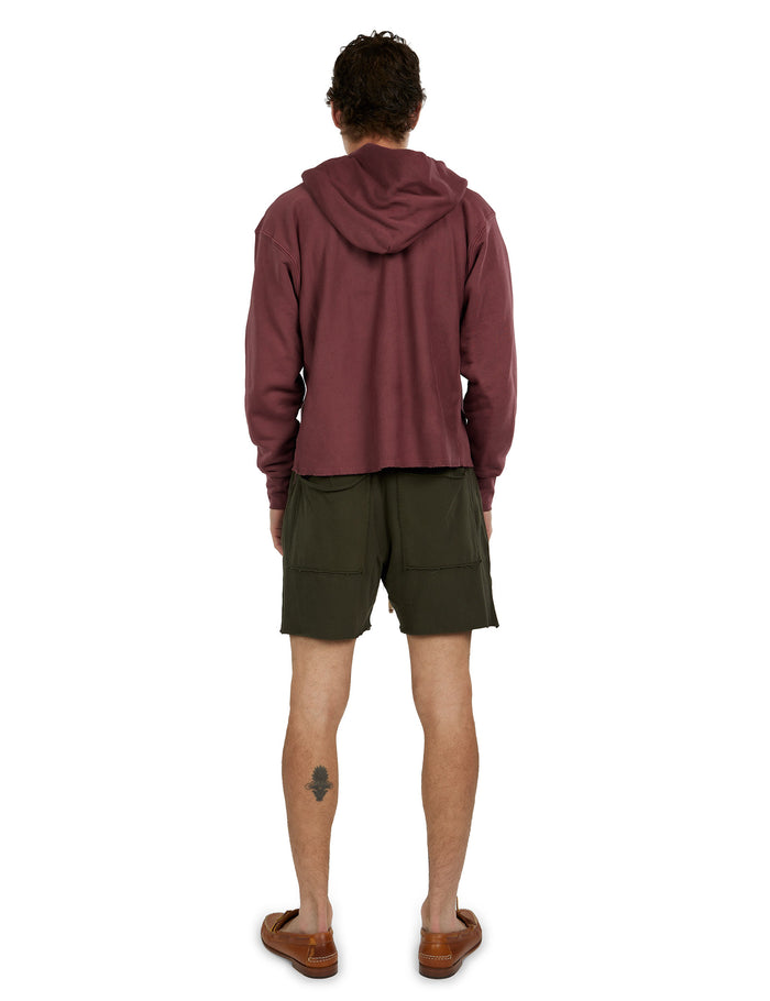 Les Tien Heavyweight Raw Cropped Hoodie