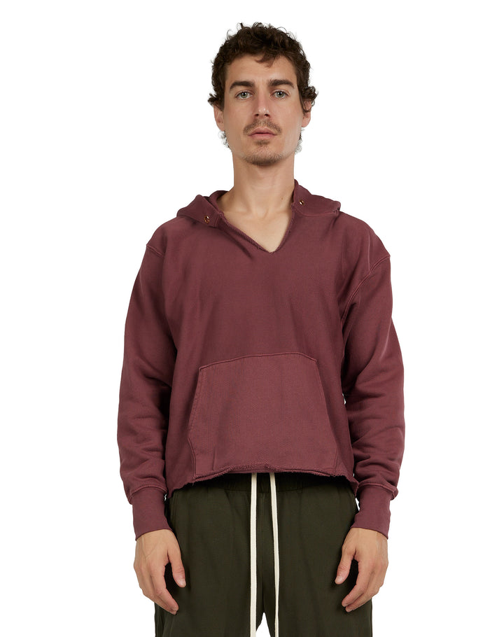 les tien Heavyweight Raw Cropped Hoodie