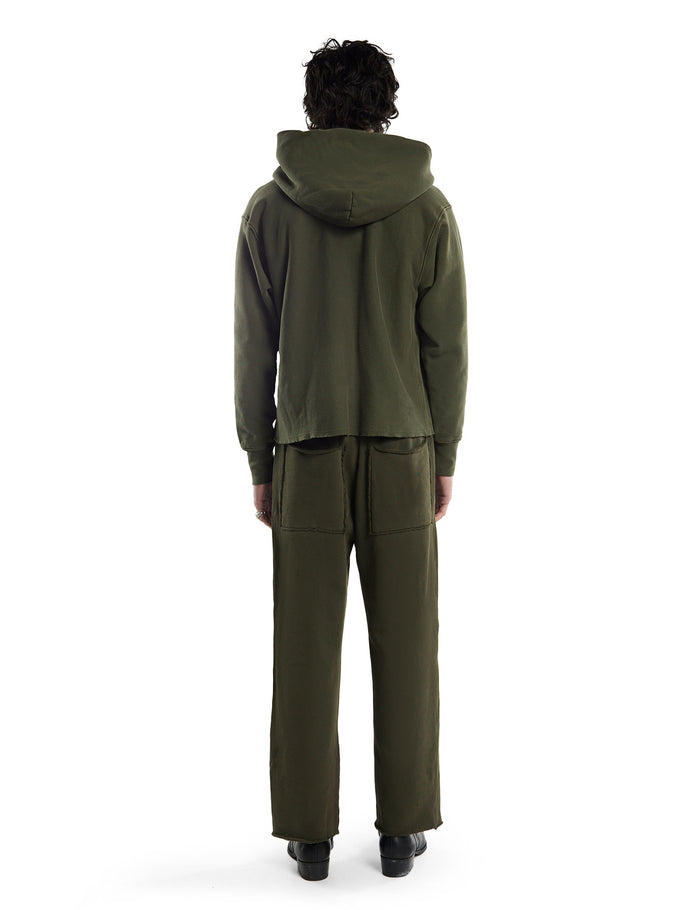 Les Tien Heavyweight Raw Cropped Hoodie