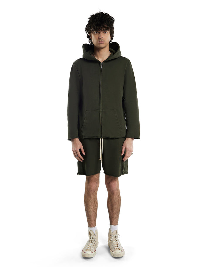 Les Tien Heavyweight Raw Zip Hoodie