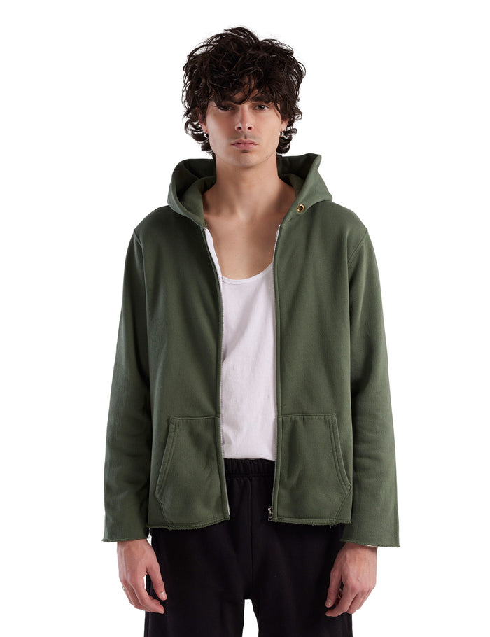 les tien Heavyweight Raw Zip Hoodie