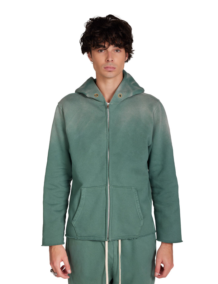 les tien Heavyweight Raw Zip Hoodie