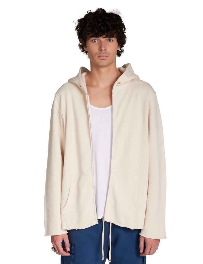 les tien Heavyweight Raw Zip Hoodie
