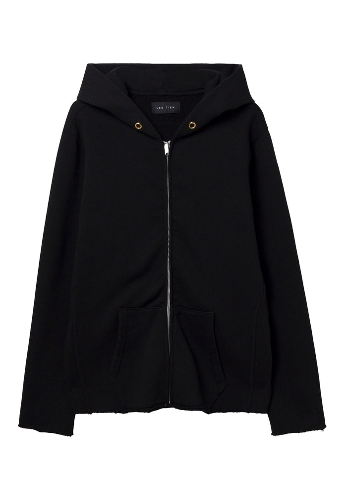 Les Tien Heavyweight Raw Zip Hoodie